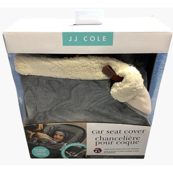 JJ Cole Infant Car Seat Cover With Fleece Lining & Elastic Fit Cold Weather Gray - Picture 9 of 11